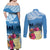 Personalized Guatemala Independence Day Couples Matching Off Shoulder Maxi Dress and Long Sleeve Button Shirt With Tropical Flower - Wonder Print Shop