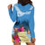 Personalized Guatemala Independence Day Hoodie Dress With Tropical Flower - Wonder Print Shop