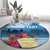 Personalized Guatemala Independence Day Round Carpet With Tropical Flower