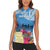 Personalized Guatemala Independence Day Women Sleeveless Polo Shirt With Tropical Flower - Wonder Print Shop