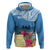 Personalized Guatemala Independence Day Zip Hoodie With Tropical Flower - Wonder Print Shop