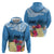 Personalized Guatemala Independence Day Zip Hoodie With Tropical Flower - Wonder Print Shop