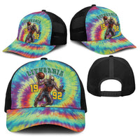 Lithuania Basketball Skeleton 1992 Baseball Net Cap Tie Dye Pattern - Wonder Print Shop