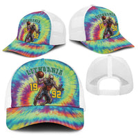 Lithuania Basketball Skeleton 1992 Baseball Net Cap Tie Dye Pattern - Wonder Print Shop