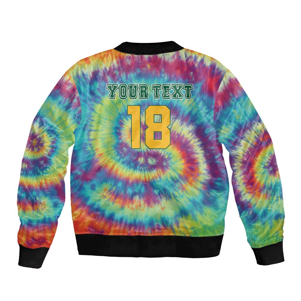 Custom Lithuania Basketball Skeleton 1992 Bomber Jacket Tie Dye Pattern - Wonder Print Shop
