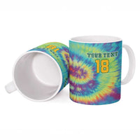 Custom Lithuania Basketball Skeleton 1992 Ceramic Mug Tie Dye Pattern - Wonder Print Shop