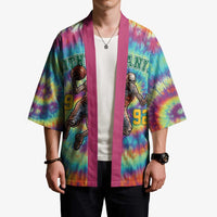 Custom Lithuania Basketball Skeleton 1992 Kimono Tie Dye Pattern - Wonder Print Shop