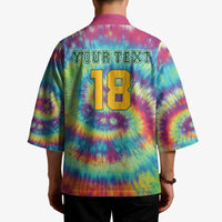Custom Lithuania Basketball Skeleton 1992 Kimono Tie Dye Pattern - Wonder Print Shop