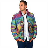 Custom Lithuania Basketball Skeleton 1992 Padded Jacket Tie Dye Pattern - Wonder Print Shop
