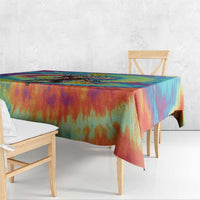 Custom Lithuania Basketball Skeleton 1992 Tablecloth Tie Dye Pattern - Wonder Print Shop