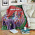 Personalized Kenya Lilac Breasted Roller Blanket With Violet Flowers