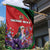 Personalized Kenya Lilac Breasted Roller Garden Flag With Violet Flowers