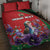 Personalized Kenya Lilac Breasted Roller Quilt Bed Set With Violet Flowers