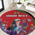 Personalized Kenya Lilac Breasted Roller Round Carpet With Violet Flowers