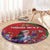 Personalized Kenya Lilac Breasted Roller Round Carpet With Violet Flowers