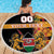 Custom Kenya Coat Of Arms Beach Blanket With Kente Patterns