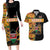 Custom Kenya Coat Of Arms Couples Matching Long Sleeve Bodycon Dress and Hawaiian Shirt With Kente Patterns LT18