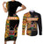 Custom Kenya Coat Of Arms Couples Matching Short Sleeve Bodycon Dress and Long Sleeve Button Shirt With Kente Patterns LT18