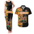 Custom Kenya Coat Of Arms Couples Matching Tank Maxi Dress and Hawaiian Shirt With Kente Patterns LT18