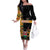 Custom Kenya Coat Of Arms Family Matching Off The Shoulder Long Sleeve Dress and Hawaiian Shirt With Kente Patterns LT18