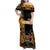 Custom Kenya Coat Of Arms Family Matching Off Shoulder Maxi Dress and Hawaiian Shirt With Kente Patterns LT18