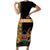 Custom Kenya Coat Of Arms Family Matching Short Sleeve Bodycon Dress and Hawaiian Shirt With Kente Patterns LT18