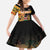 Custom Kenya Coat Of Arms Kid Short Sleeve Dress With Kente Patterns LT18