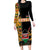 Custom Kenya Coat Of Arms Long Sleeve Bodycon Dress With Kente Patterns LT18