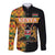 Custom Kenya Coat Of Arms Long Sleeve Button Shirt With Kente Patterns LT18