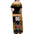 Custom Kenya Coat Of Arms Off Shoulder Maxi Dress With Kente Patterns LT18