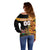 Custom Kenya Coat Of Arms Off Shoulder Sweater With Kente Patterns LT18