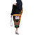 Custom Kenya Coat Of Arms Off The Shoulder Long Sleeve Dress With Kente Patterns LT18