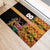 Custom Kenya Coat Of Arms Rubber Doormat With Kente Patterns