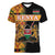 Custom Kenya Coat Of Arms Women V-Neck T-Shirt With Kente Patterns LT18