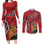 Personalized Kenya Coat Of Arms Couples Matching Long Sleeve Bodycon Dress and Long Sleeve Button Shirt Ethnic Seamless Pattern