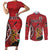 Personalized Kenya Coat Of Arms Couples Matching Short Sleeve Bodycon Dress and Long Sleeve Button Shirt Ethnic Seamless Pattern