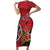 Personalized Kenya Coat Of Arms Family Matching Short Sleeve Bodycon Dress and Hawaiian Shirt Ethnic Seamless Pattern