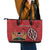 Personalized Kenya Coat Of Arms Leather Tote Bag Ethnic Seamless Pattern