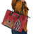 Personalized Kenya Coat Of Arms Leather Tote Bag Ethnic Seamless Pattern