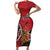 Personalized Kenya Coat Of Arms Short Sleeve Bodycon Dress Ethnic Seamless Pattern