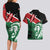 Kenya Lion Head Couples Matching Long Sleeve Bodycon Dress and Hawaiian Shirt Flag Style