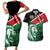 Kenya Lion Head Couples Matching Short Sleeve Bodycon Dress and Hawaiian Shirt Flag Style