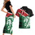 Kenya Lion Head Couples Matching Short Sleeve Bodycon Dress and Hawaiian Shirt Flag Style