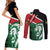 Kenya Lion Head Couples Matching Short Sleeve Bodycon Dress and Long Sleeve Button Shirt Flag Style