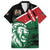 Kenya Lion Head Family Matching Long Sleeve Bodycon Dress and Hawaiian Shirt Flag Style