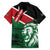 Kenya Lion Head Family Matching Long Sleeve Bodycon Dress and Hawaiian Shirt Flag Style