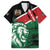 Kenya Lion Head Family Matching Off The Shoulder Long Sleeve Dress and Hawaiian Shirt Flag Style