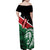 Kenya Lion Head Family Matching Off Shoulder Maxi Dress and Hawaiian Shirt Flag Style