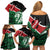 Kenya Lion Head Family Matching Off Shoulder Short Dress and Hawaiian Shirt Flag Style