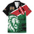 Kenya Lion Head Family Matching Short Sleeve Bodycon Dress and Hawaiian Shirt Flag Style